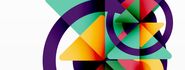 Creative geometric wallpaper. Minimal abstract background. Triangles and circles composition vector illustration for wallpaper banner background or landing page