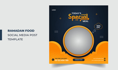 Ramadan special food offer social media post design for restaurants