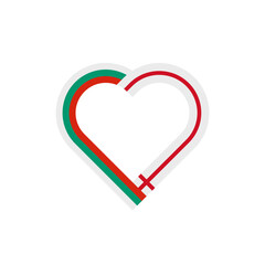 unity concept. heart ribbon icon of bulgaria and england flags. vector illustration isolated on white background