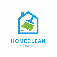 home clean logo illustration icon vector