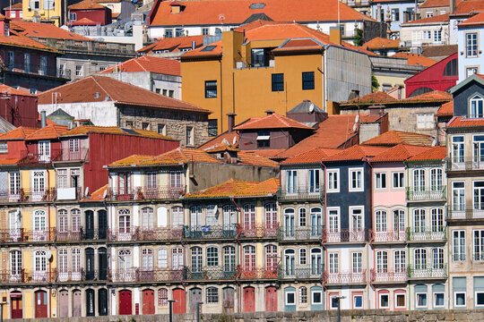 Colorful houses in the old town of Porto, Portugal
