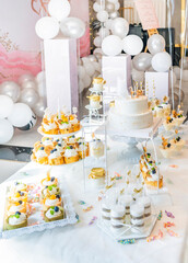 Indoor wedding scene decoration and flowers