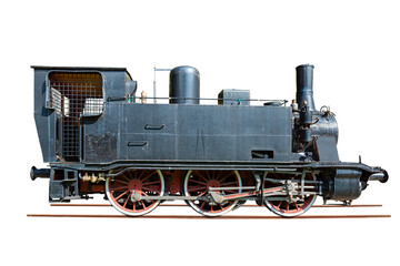 Fototapeta na wymiar steam locomotive isolated on white background