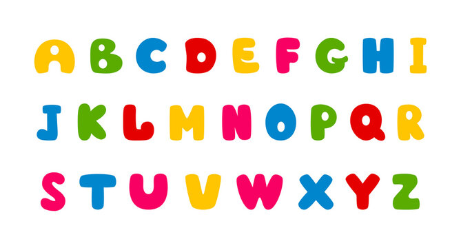 Alphabet letters. Alphabet coloring page book for children. Hand drawn vector alphabet letters sign doodle font set. Vector illustration