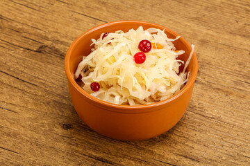 Sauerkraut with cranberry in the bowl