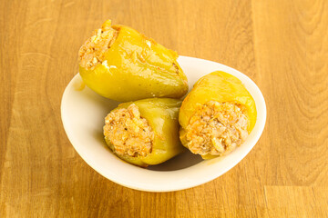 Bell Bulgarian pepper stuffed meat