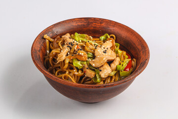 Asian traditional Udon with chicken