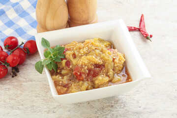 Caucasian Mangal salad with baked vegetables