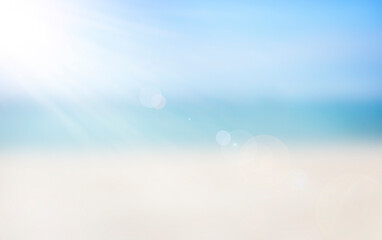 Fototapeta na wymiar blurred summer background. Sunbeam on the seashore