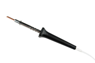 Closeup of soldering iron cut out on white background with clipping path