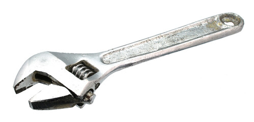 adjustable spanner wrench isolated on white background