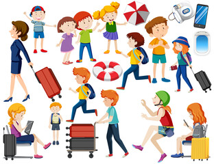 Set of different people cartoon character