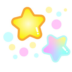 ファンシー　星　カラフル　イラスト素材