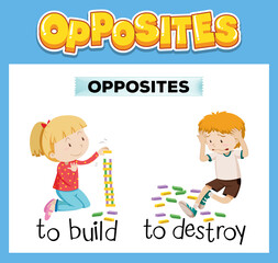 Opposite English words for kids