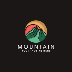 Mountain Logo Template. Vector Illustrator