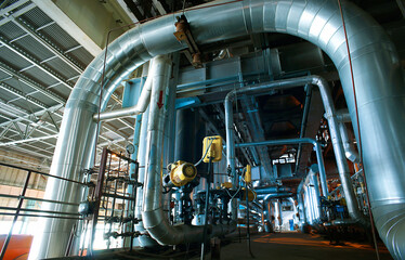 Industrial zone, Steel pipelines, valves and cables