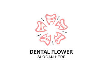 Fototapeta na wymiar Tooth and Flower Pattern for Dental Graphic logo symbol design inspiration