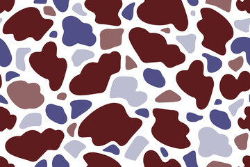 Multicoloured Giraffe skin.Abstract random shapes seamless pattern. Cow, zebra . Rock camouflage. Stained glass. Vector. 