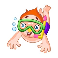 Boy with snorkel