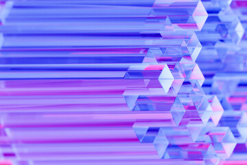 3d illustration of a purple  stripes .  Abstract   glowing crossing lines pattern