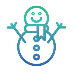 Snowman , Winter gradient icon.