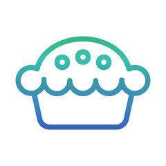 Pie , Winter gradient icon.