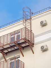 fire escape on the wall of the house