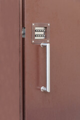 door with mechanical combination lock