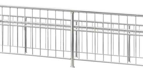 Chromium metal fence with handrail