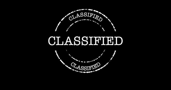 Word Classified moving into the black background