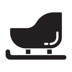 Sleigh , Winter solid icon.