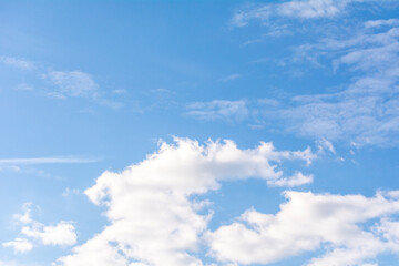 Blue sky with white clouds.