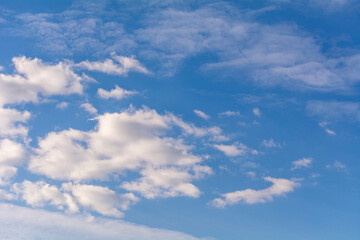 Blue sky with white clouds.