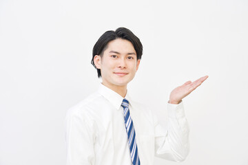 ビジネスマン  案内　白背景