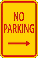 No Parking Right Arrow Sign On White Background