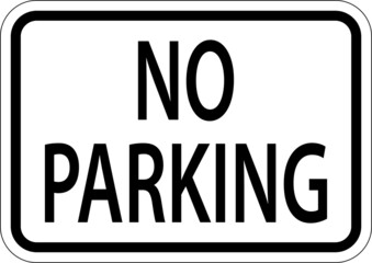 No Parking Sign On White Background