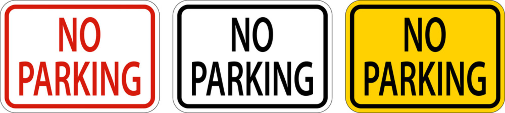 No Parking Sign On White Background