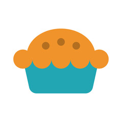 Pie , Winter flat icon.