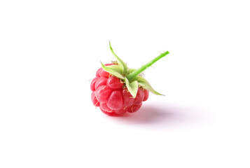 Ripe juicy raspberry isolated on white background