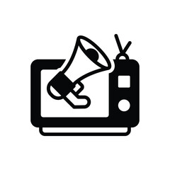 Black solid icon for publicity