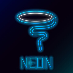 Glowing neon line Lasso icon isolated on black background. Colorful outline concept. Vector