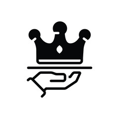 Black solid icon for superior