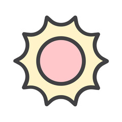 Sunny , Summer filled outline icon.