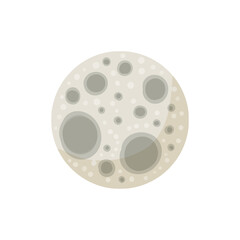 Stylized Moon isolated cartoon vector image. Astronomic logo image. Media glyph icon
