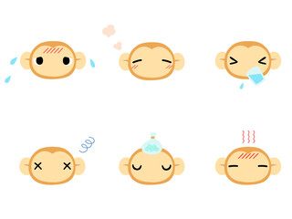 体調不良　熱中症　サル　主線なし