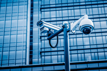 CCTV camera front of office building.