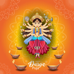 Durga Puja Indian festival banner
