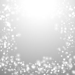 silver background bokeh bling snow flake confetti