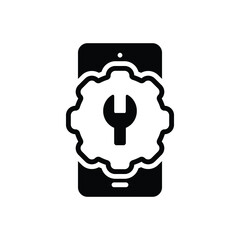 Black solid icon for optimization