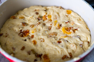 Easter cake with dried fruit inside